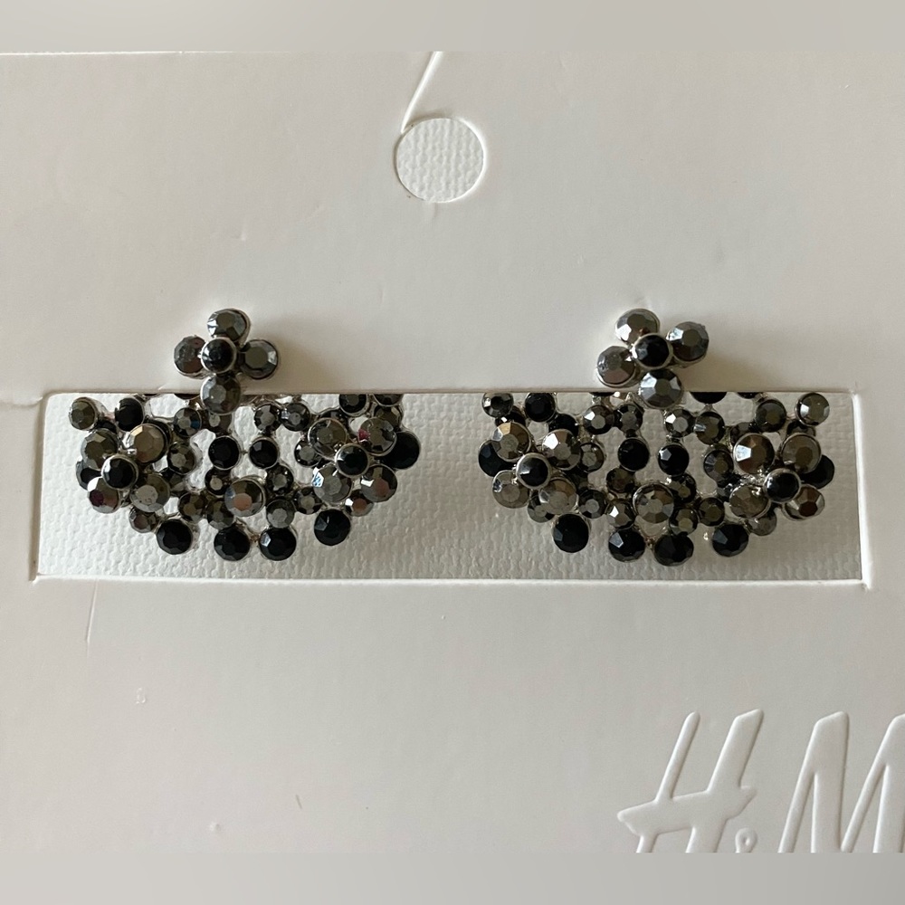 H&M Jacket Earrings - Black/Grey